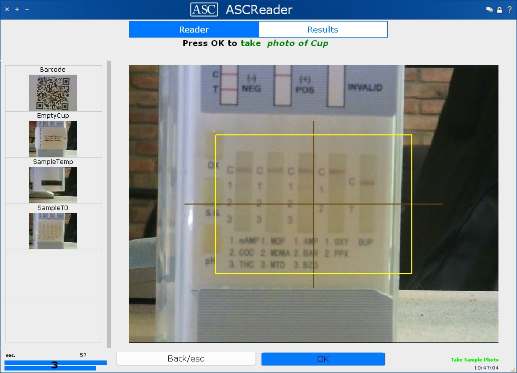 Take an image of a drug test sample for evaluation