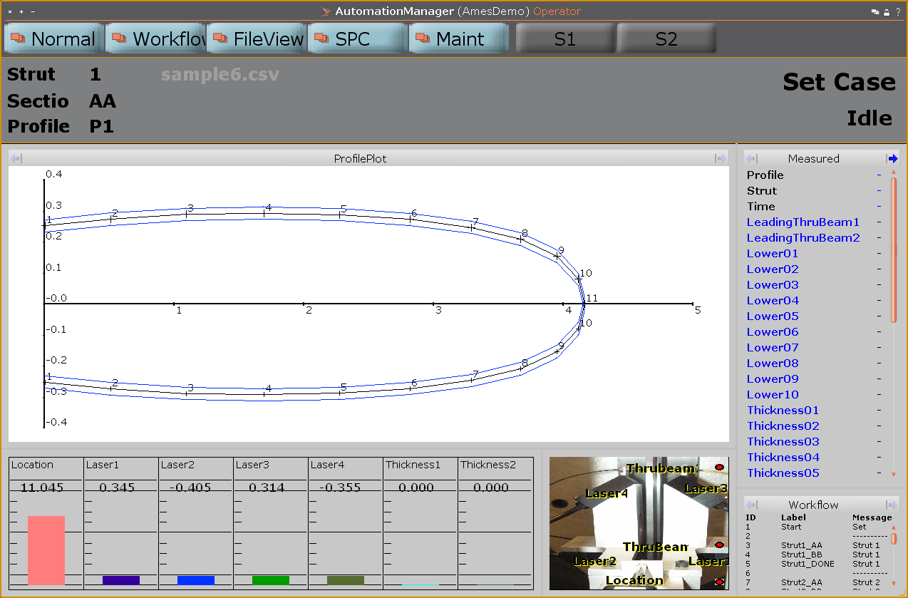 Automation Manager used to gage Thickness 